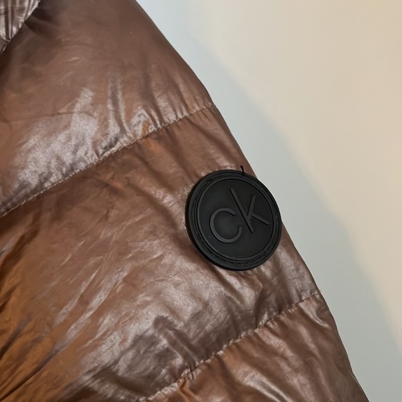 Calvin Klein zip up down jacket | Medium | Bronze Brown Color | EUC - Picture 4 of 8